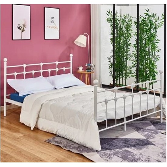 ΚΡΕΒΑΤΙ ΜΕΤΑΛΛΙΚΟ 150x200 εκ. ΛΕΥΚΟ ΧΡΩΜΑ HM575.02