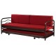 καναπές-κρεβάτι  κόκκινος 190cm x 80 cm / 190 cm x 160 cm ( ανοιγμένος )
