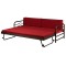 καναπές-κρεβάτι  κόκκινος 190cm x 80 cm / 190 cm x 160 cm ( ανοιγμένος )