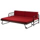 καναπές-κρεβάτι  κόκκινος 190cm x 80 cm / 190 cm x 160 cm ( ανοιγμένος )