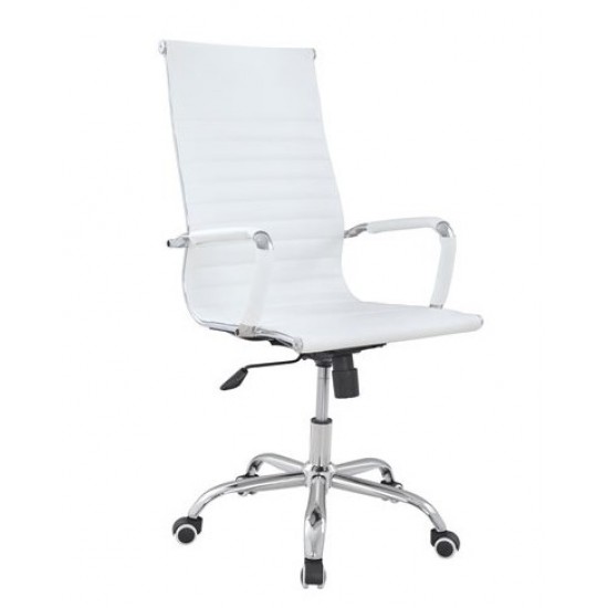 ΚΑΡΕΚΛΑ ΓΡΑΦΕΙΟΥ ΛΕΥΚΗ HM1059.02 BOSS ΔΙΕΥΘΥΝΤΟΥ ΠΟΔΙ ΧΡΩΜΙΟΥ 54x70x113,5 cm