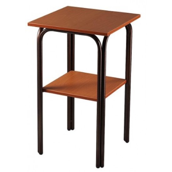 τραπεζάκι μελαμίνης με μεταλλικό σκελετό 2 ράφια  43 cm x 43 cm x 72 cm