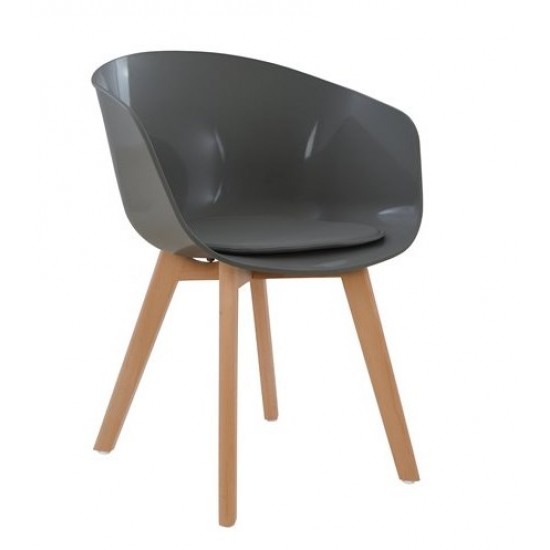 ΠΟΛΥΘΡΟΝΑ ΜΕ ΜΑΞΙΛΑΡΙ ΠΟΛΥΠΡΟΠΥΛΕΝΙΟΥ ΓΚΡΙ PORTHOS HM0172.10 58,5x55x78 εκ.