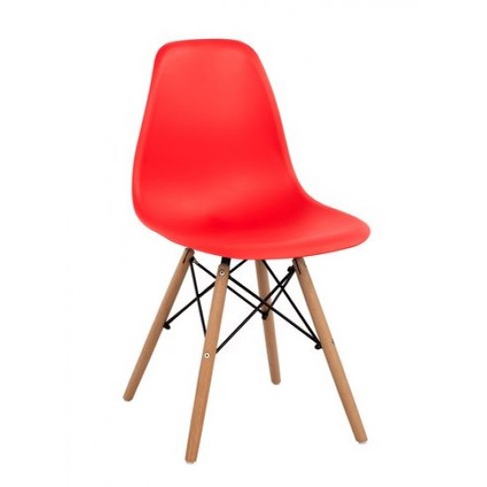 ΚΑΡΕΚΛΑ ΜΕ ΞΥΛΙΝΑ ΠΟΔΙΑ ΚΑΙ ΚΑΘΙΣΜΑ TWIST PP ΚΟΚΚΙΝΟ HM8460.04 46x50x82 εκ.