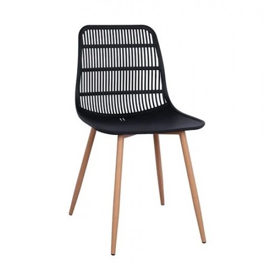 ΚΑΡΕΚΛΑ ΠΟΛΥΠΡΟΠΥΛΕΝΙΟΥ GIOSSETA HM8513.02 ΜΑΥΡΗ ΜΕ ΜΕΤΑΛΛΙΚΑ ΠΟΔΙΑ 46X51X84Y εκ.