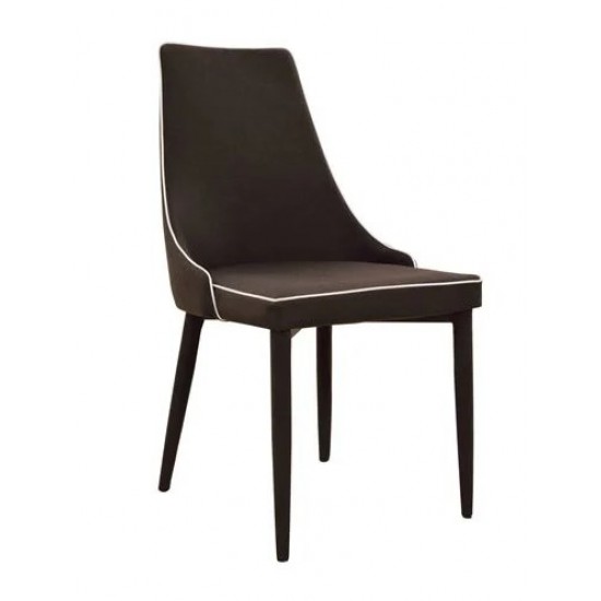 ΚΑΡΕΚΛΑ MOLI HM0064.03 ΜΕ ΥΦΑΣΜΑ ΚΑΦΕ & ΡΕΛΙ PU ΛΕΥΚΟ 49X59X89 εκ.