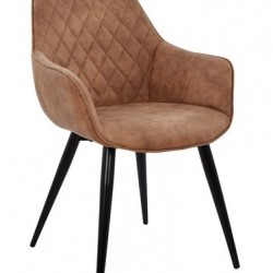 ΠΟΛΥΘΡΟΝΑ MANDO HM8006.03 ΜΕ ΚΑΦΕ NUBUCK ΥΦΑΣΜΑ 60x60x84 εκ.