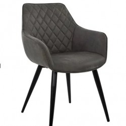 ΠΟΛΥΘΡΟΝΑ MANDO HM8006.10 ΜΕ ΓΚΡΙ NUBUCK ΥΦΑΣΜΑ 60x60x84 εκ.