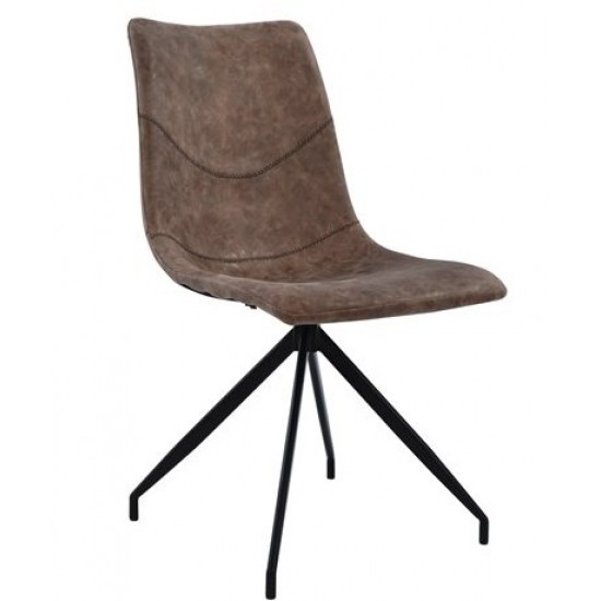 ΚΑΡΕΚΛΑ ΜΕΤΑΛΛΙΚΗ HM8039.03 CELESTE ΜΕ ΚΑΘΙΣΜΑ PU ΚΑΦΕ 45x60x86 εκ.